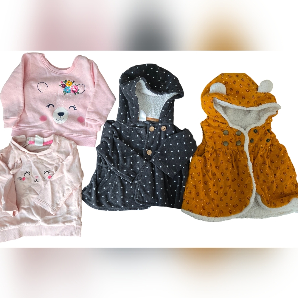Baby girl winter jackets/sweaters. 6M and 6-9 months